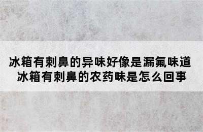 冰箱有刺鼻的异味好像是漏氟味道 冰箱有刺鼻的农药味是怎么回事